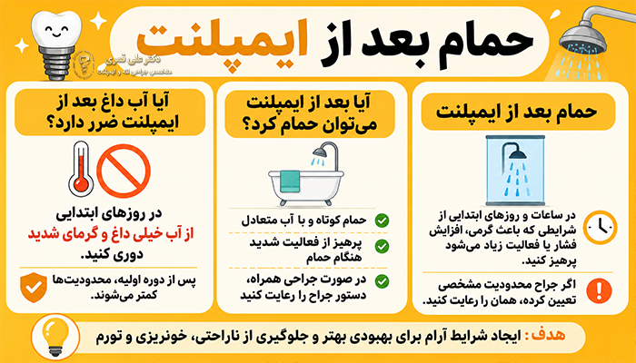 حمام بعد از ایمپلنت