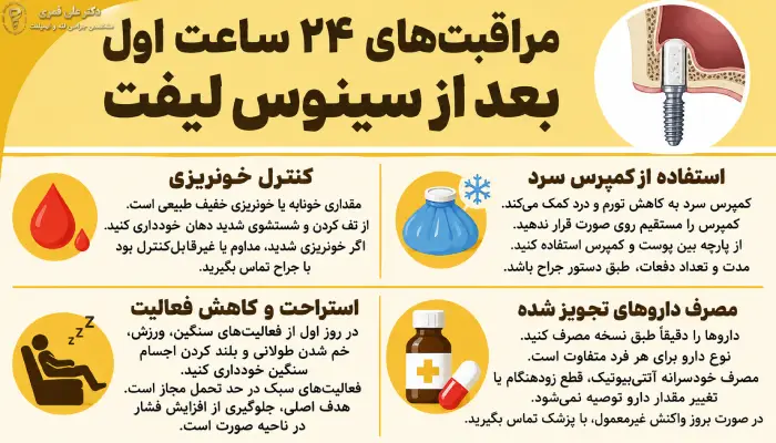 مراقبتهای ۲۴ ساعت اول بعد از سینوس لیفت