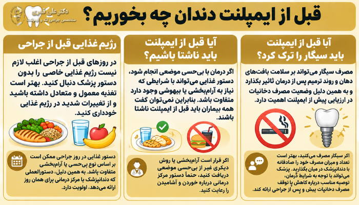 قبل از ایمپلنت دندان چه بخوریم؟